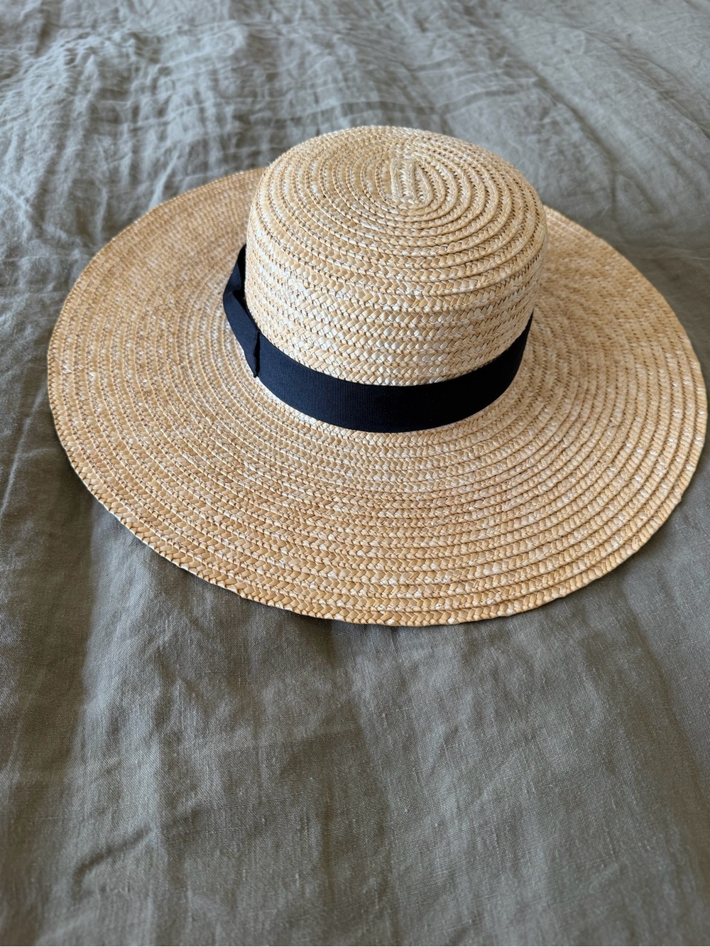 Lack Of Color Natural Straw Sun Hat with Black Ribbon